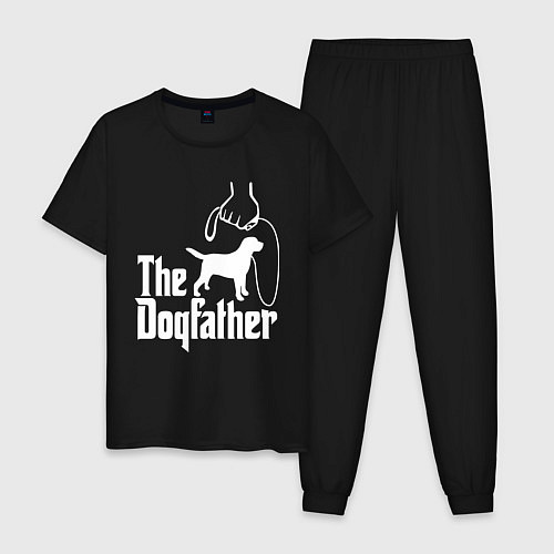 Мужская пижама The Dogfather - пародия / Черный – фото 1