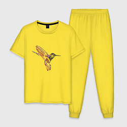 Пижама хлопковая мужская Колибри, цвет: желтый