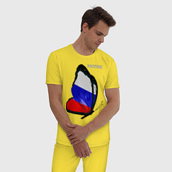Пижама хлопковая мужская Россия, цвет: желтый — фото 2