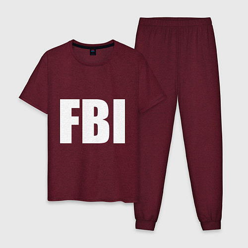 Мужская пижама FBI / Меланж-бордовый – фото 1