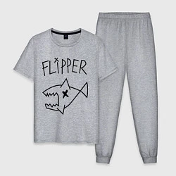Пижама хлопковая мужская Nirvana Flipper, цвет: меланж