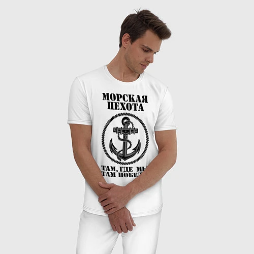 Мужская пижама Морская пехота / Белый – фото 3