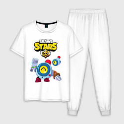 Пижама хлопковая мужская BRAWL STARS NANI, цвет: белый