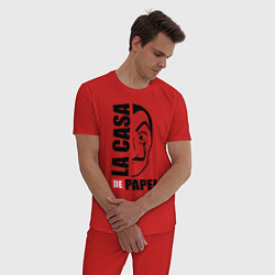 Пижама хлопковая мужская La Casa de Papel, цвет: красный — фото 2