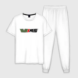 Пижама хлопковая мужская Skoda RS Z, цвет: белый