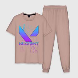 Пижама хлопковая мужская VALORANT, цвет: пыльно-розовый