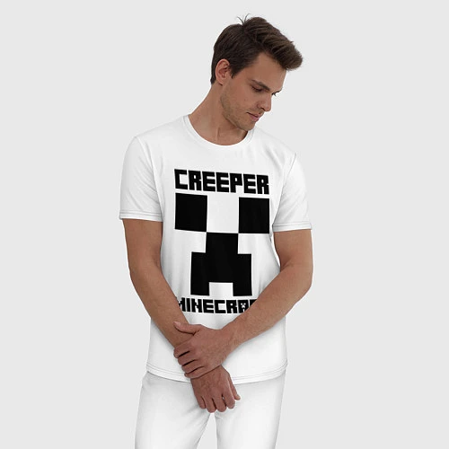Мужская пижама MINECRAFT CREEPER / Белый – фото 3
