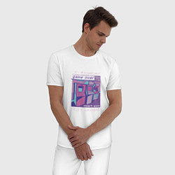 Пижама хлопковая мужская Vaporwave Аркадный автомат, цвет: белый — фото 2