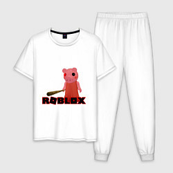Пижама хлопковая мужская ROBLOX: PIGGI, цвет: белый