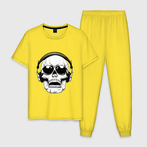 Мужская пижама Skull Music lover / Желтый – фото 1