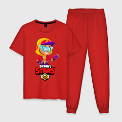 Пижама хлопковая мужская БРАВЛ СТАРС МАКС MAX, цвет: красный