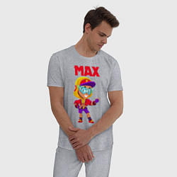 Пижама хлопковая мужская БРАВЛ СТАРС МАКС MAX, цвет: меланж — фото 2
