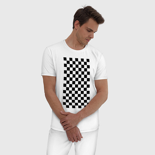 Мужская пижама Шахматный пол / Белый – фото 3