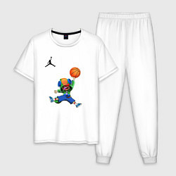 Пижама хлопковая мужская Brawl STARS баскетбол, цвет: белый