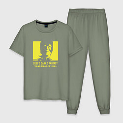 Пижама хлопковая мужская VANSAMA OFFICIAL Yellow, цвет: авокадо