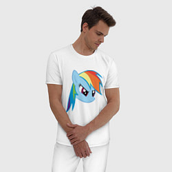Пижама хлопковая мужская Rainbow Dash, цвет: белый — фото 2