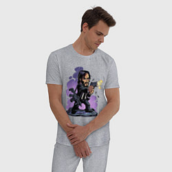Пижама хлопковая мужская John Wick, цвет: меланж — фото 2