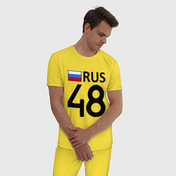Пижама хлопковая мужская RUS 48, цвет: желтый — фото 2