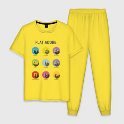 Пижама хлопковая мужская Flat Adobe, цвет: желтый