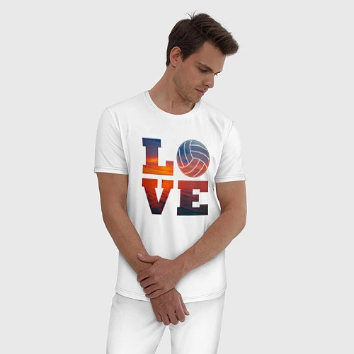 Мужская пижама LOVE Volleyball / Белый – фото 3