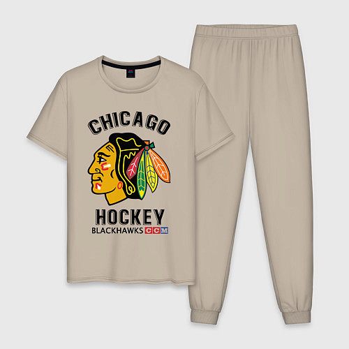 Мужская пижама CHICAGO BLACKHAWKS NHL / Миндальный – фото 1