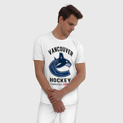 Пижама хлопковая мужская VANCOUVER CANUCKS NHL, цвет: белый — фото 2