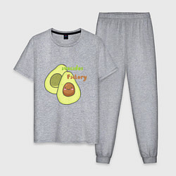 Пижама хлопковая мужская Avocados factory, цвет: меланж