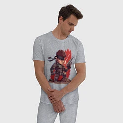 Пижама хлопковая мужская Solid Snake, цвет: меланж — фото 2