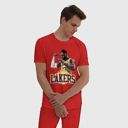 Пижама хлопковая мужская LeBron - Lakers, цвет: красный — фото 2
