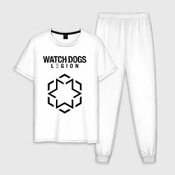 Пижама хлопковая мужская Футурологи Watch Dogs Legion, цвет: белый