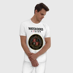 Пижама хлопковая мужская S I R S Watch Dogs Legion, цвет: белый — фото 2