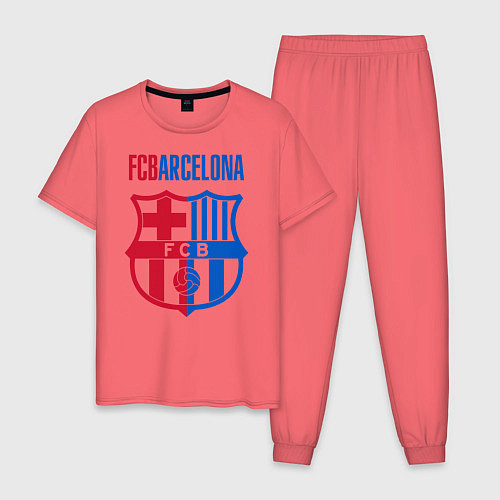 Мужская пижама Barcelona FC / Коралловый – фото 1