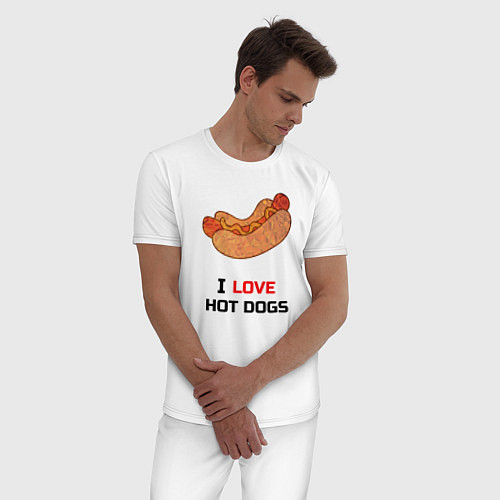 Мужская пижама Love HOT DOGS / Белый – фото 3