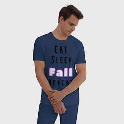 Пижама хлопковая мужская Fall Guys, цвет: тёмно-синий — фото 2