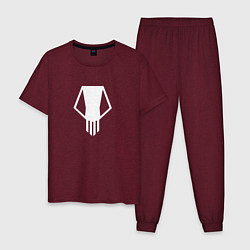 Пижама хлопковая мужская Bakugo t-shirt, цвет: меланж-бордовый
