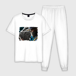 Пижама хлопковая мужская Watch dogs 2 Z, цвет: белый