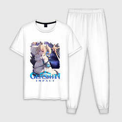 Пижама хлопковая мужская Genshin Impact Z, цвет: белый