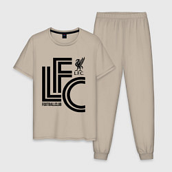 Пижама хлопковая мужская Liverpool FC, цвет: миндальный
