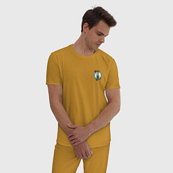Пижама хлопковая мужская Бостон Селтикс, цвет: горчичный — фото 2