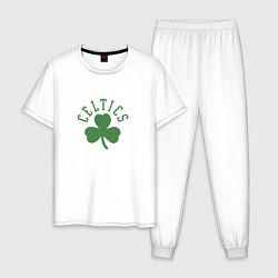 Пижама хлопковая мужская Boston Celtics, цвет: белый