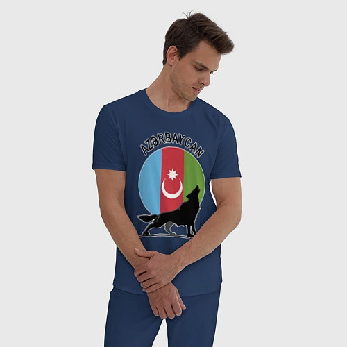 Мужская пижама Азербайджан / Тёмно-синий – фото 3