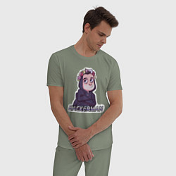 Пижама хлопковая мужская Mr Robot, цвет: авокадо — фото 2