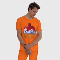 Пижама хлопковая мужская Армения, цвет: оранжевый — фото 2