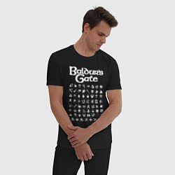 Пижама хлопковая мужская BALDURS GATE, цвет: черный — фото 2
