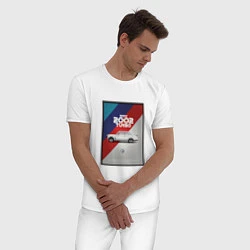 Пижама хлопковая мужская Забытый суперкар, цвет: белый — фото 2