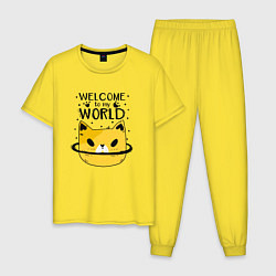 Мужская пижама Желтый кот