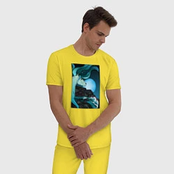 Пижама хлопковая мужская Водяная лошадка, цвет: желтый — фото 2