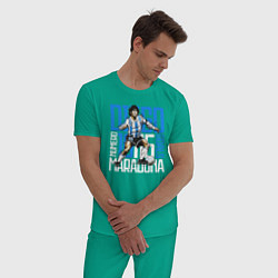 Пижама хлопковая мужская 10 Diego Maradona, цвет: зеленый — фото 2