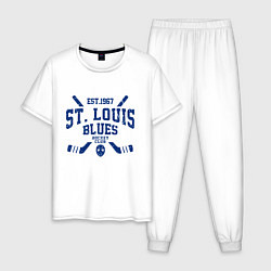 Пижама хлопковая мужская Сент-Луис Блюз, цвет: белый
