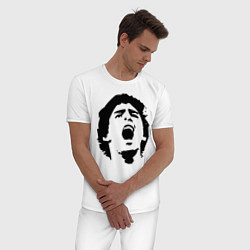 Пижама хлопковая мужская Диего Марадона Барселона, цвет: белый — фото 2
